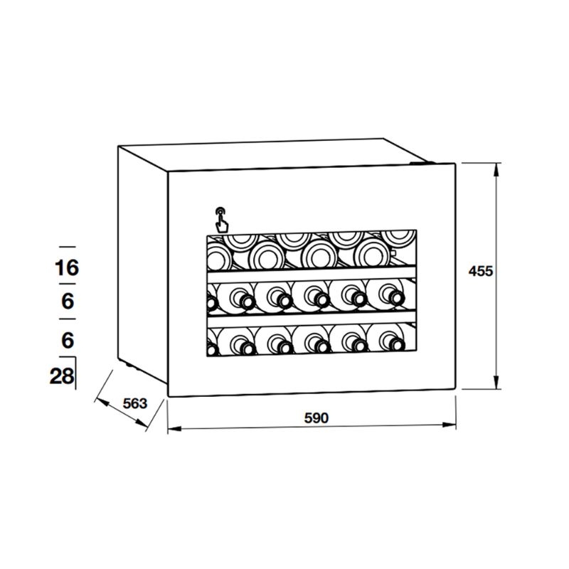 Tủ rượu Hafele HW-C62BB 533.17.001 lắp âm1