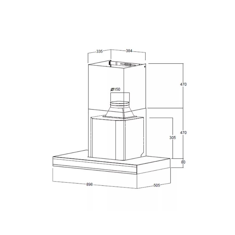 Máy hút mùi áp tường Brandt AD1200X0