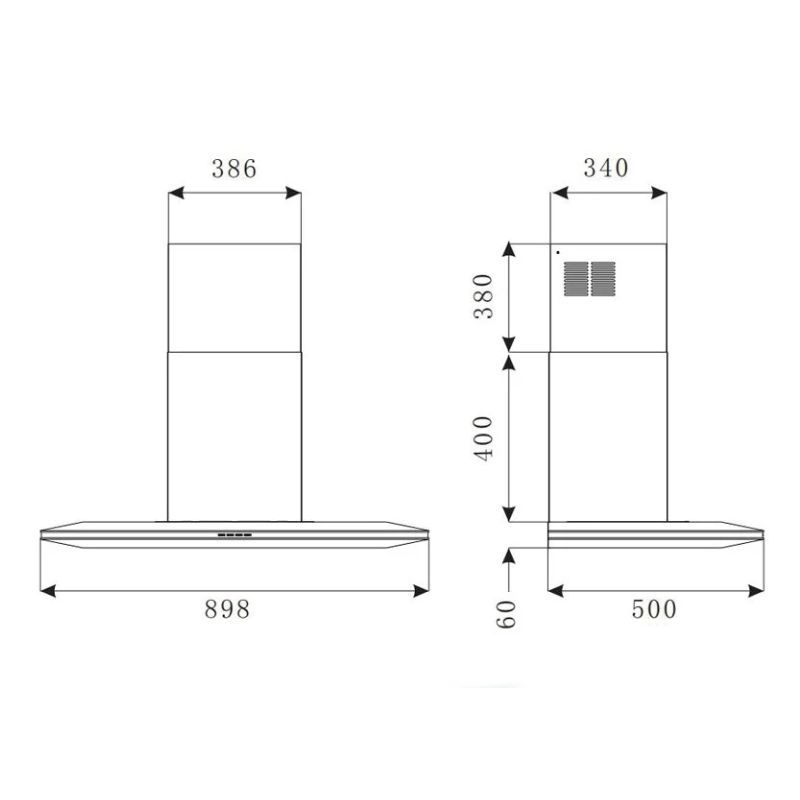 Máy hút mùi áp tường Brandt AD9905B0