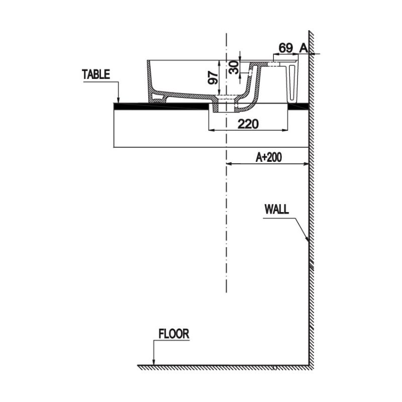 Chậu Lavabo Sứ Đặt Bàn Sapporo 420 Hafele 588.79.0311