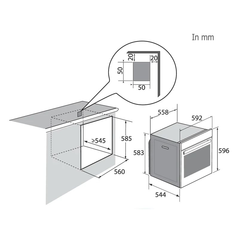 Lò nướng âm tủ 73L Brandt BOP7543LX0